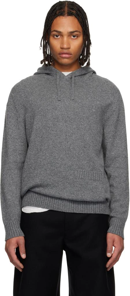 Givenchy Gray Cashmere Knit Hoodie 1