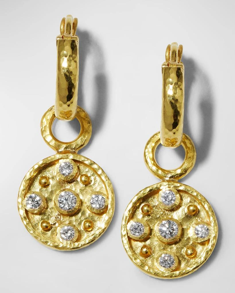 Elizabeth Locke 19k Gold Diamond Disc Earring Pendants 4