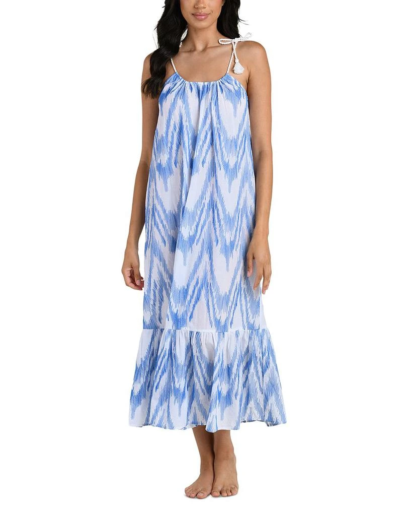 La Blanca Tidal Wave Tie Shoulder Maxi Dress Swim Cover-Up 1