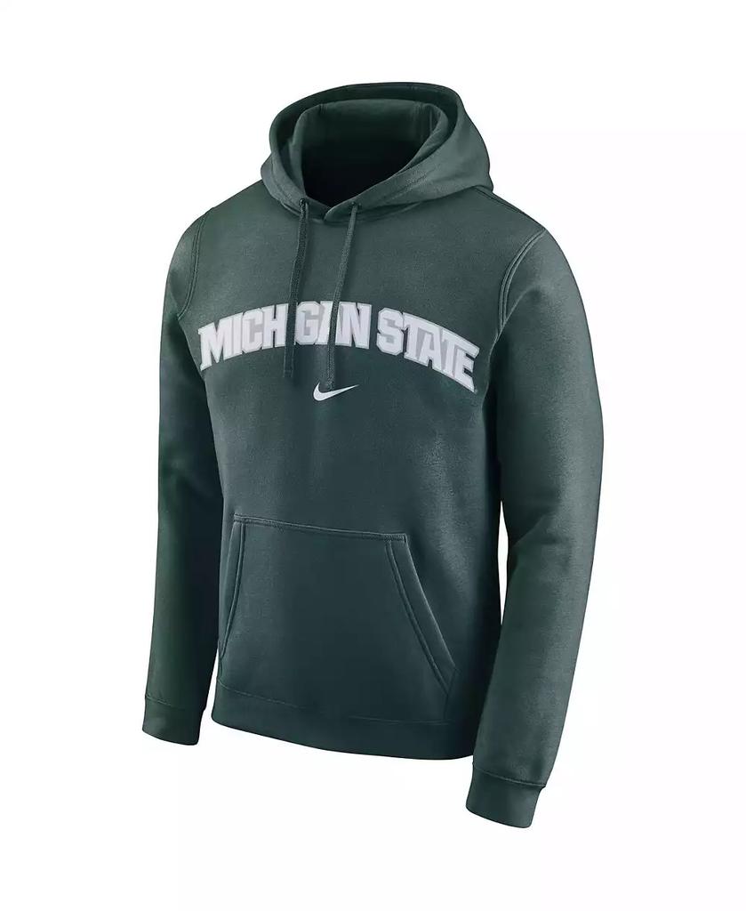 NIKE Men's Green Michigan State Spartans Arch Club Fleece Pullover V-Neck Hoodie