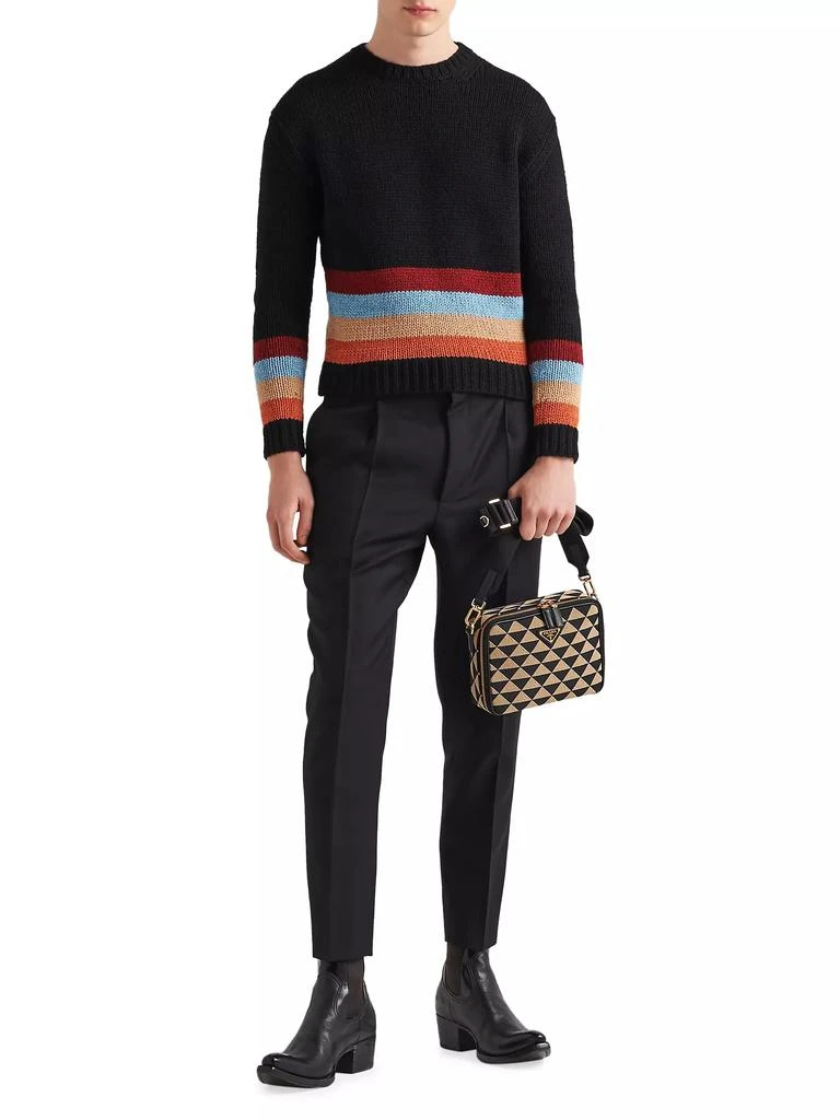 Prada Symbole Embroidered Fabric Bag 8