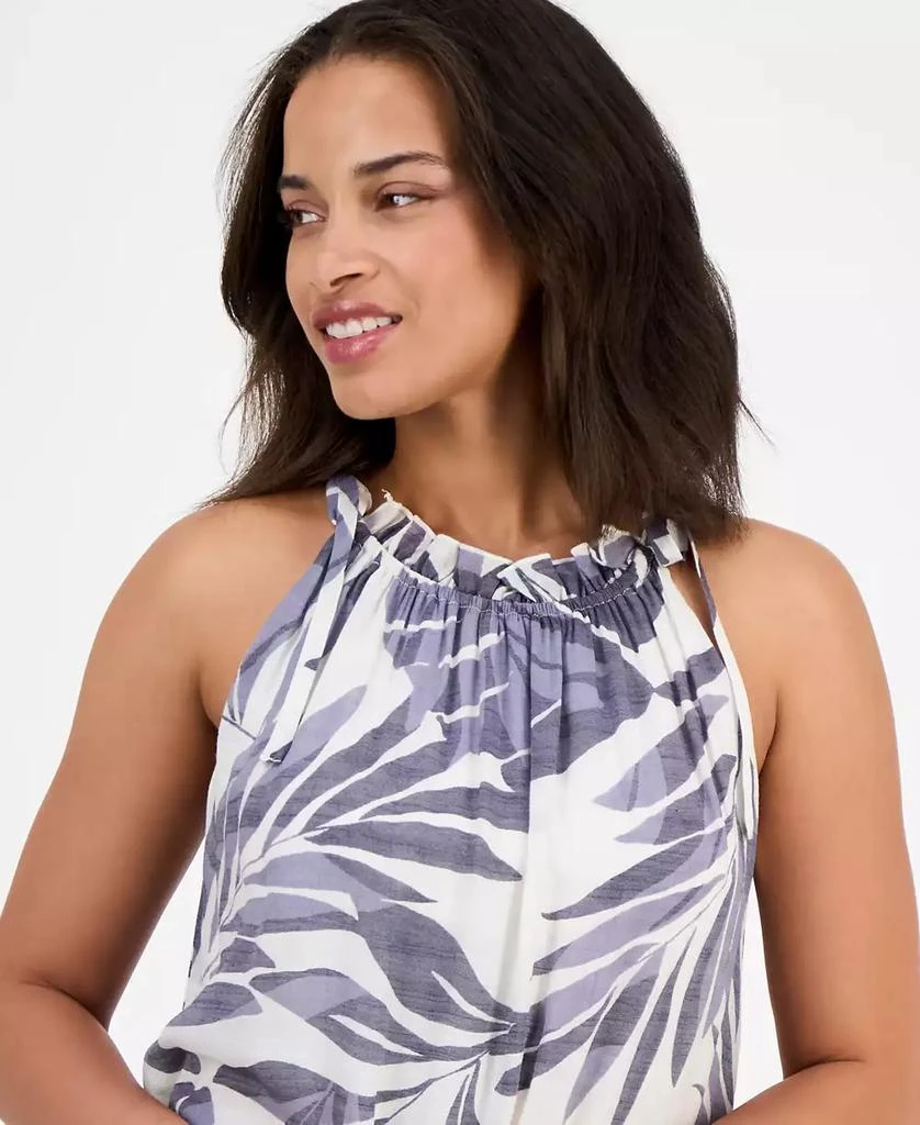 Robbie Bee Petite Printed Ruffle-Trim Sleeveless Shift Dress 3
