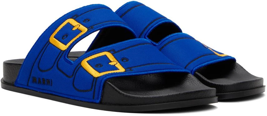 Marni Blue Trompe L'œil Slides 4
