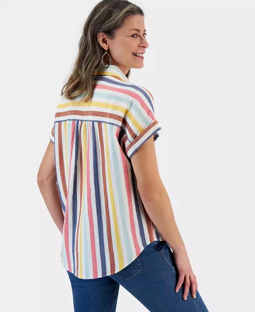 Style & Co Women's Cotton Gauze Short-Sleeve Button Up Shirt, Created for Macy's 2