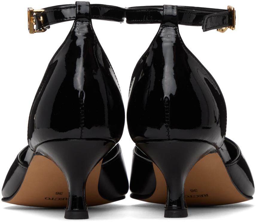 Recto Black Logo Buckle Heels