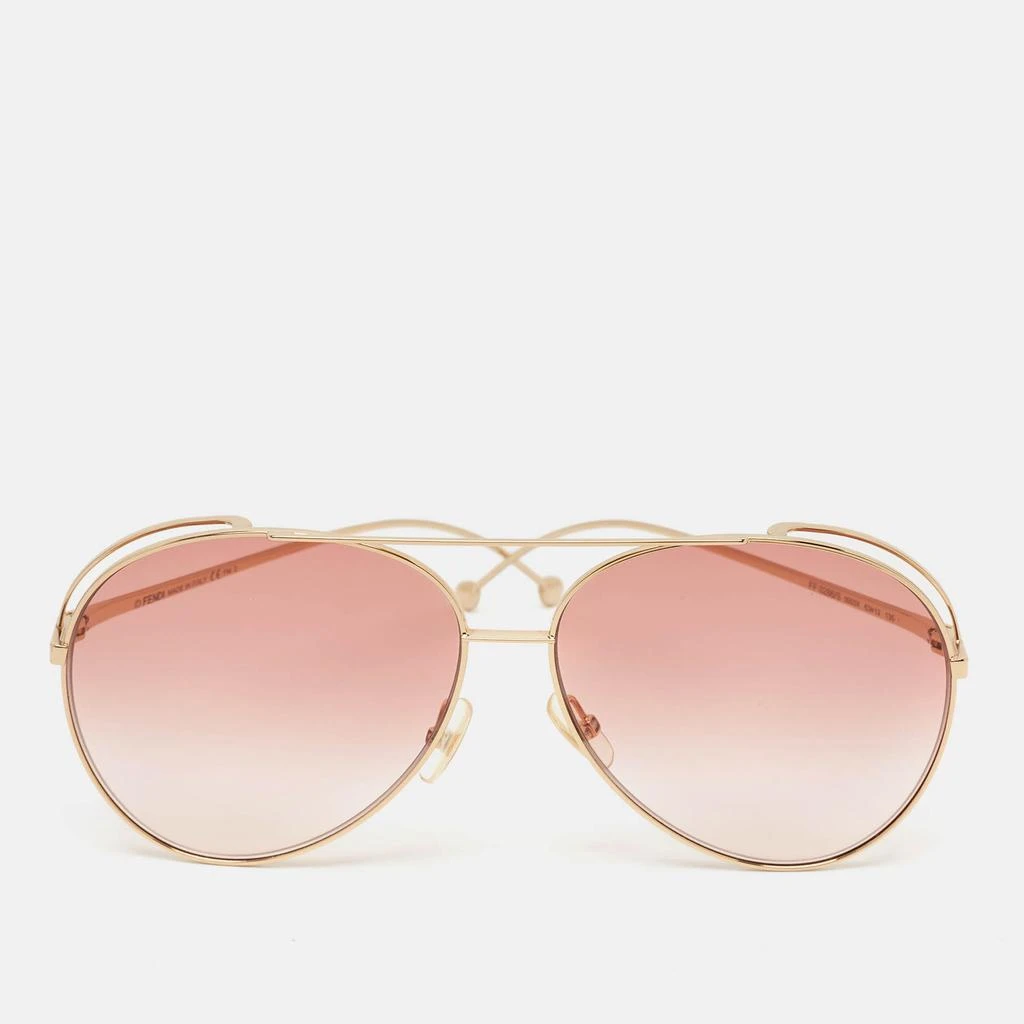 Fendi Rose Gold Aviator Sunglasses Fendi FF 0193/S 0000J Rose Gold Aviator Mirrored Sunglasses  main image 2