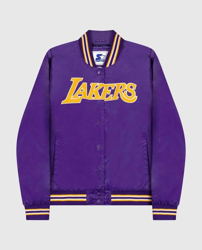 Starter Starter - Women's Los Angeles Lakers Satin Full Snap Jacket 1