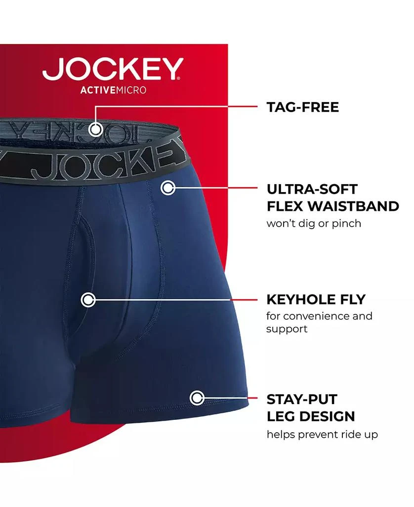 Jockey 3-Pack Active Microfiber 5" Boxer Briefs 12