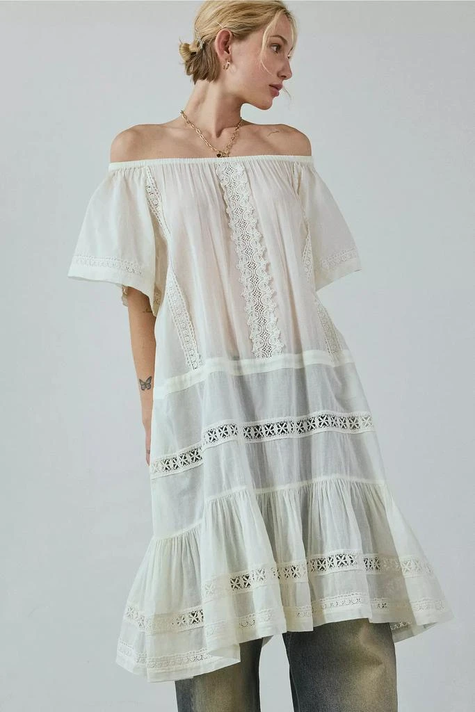 Urban Outfitters UO Lorelai Sheer Lace Off-The-Shoulder Midi Dress 2