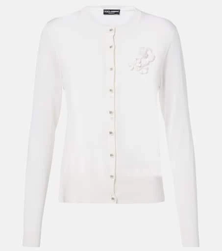 Dolce
Gabbana Floral-appliqué silk cardigan 1