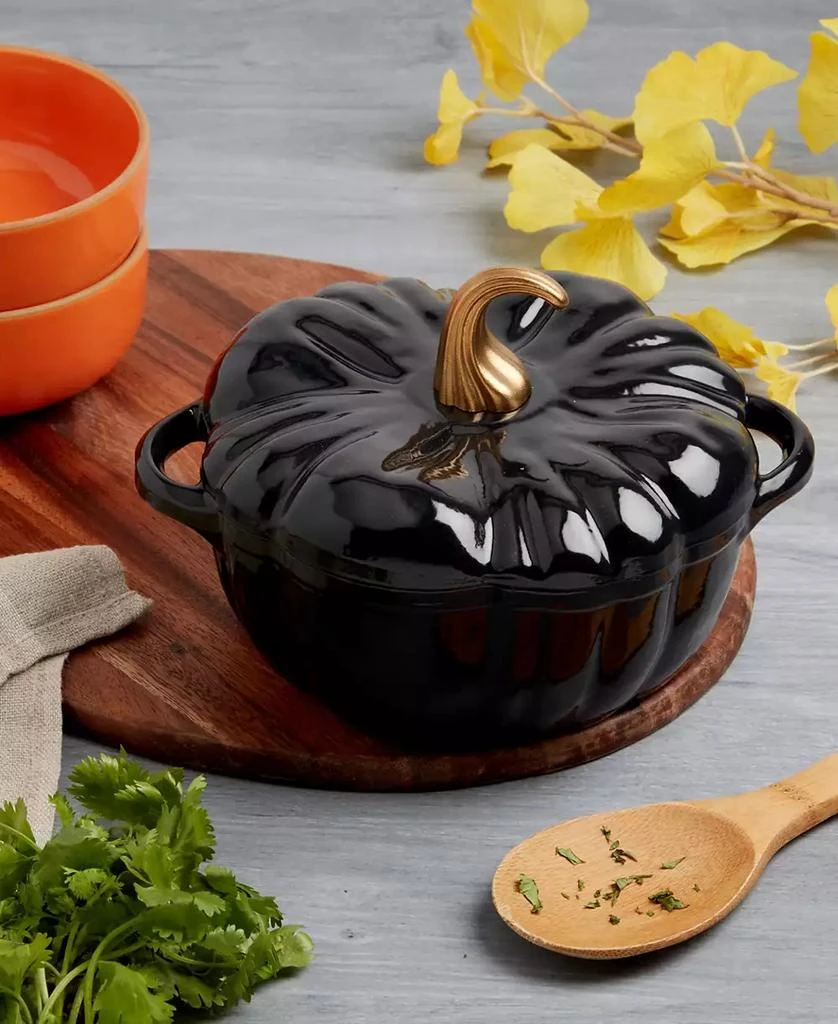 Smith and Clark Iron Works Enameled Cast Iron 2-Qt. Pumpkin Dutch Oven 4