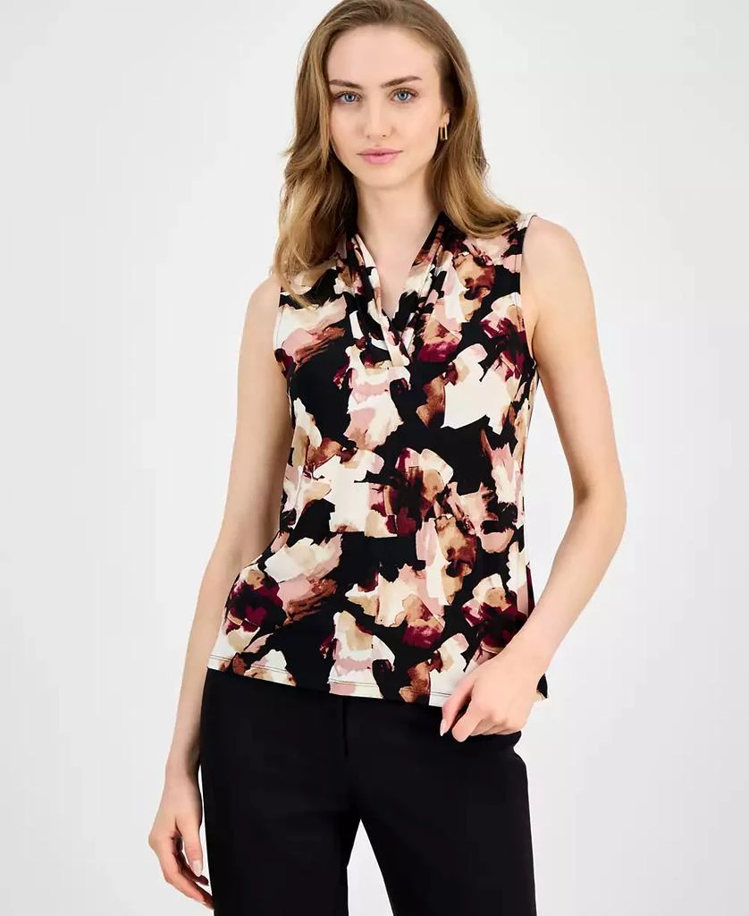 Anne Klein Women
s Sleeveless Pleated V-Neck Shell Top