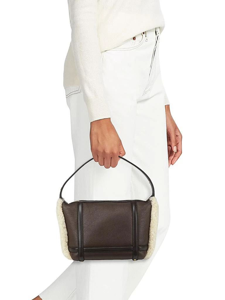 Bottega Veneta Wallace Shearling-Trimmed Leather Top Handle Bag 2