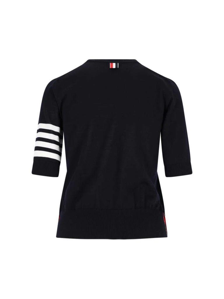 Thom Browne Thom Browne 4 Bar Sheer Sleeved Fine-Knitted T-Shirt 2