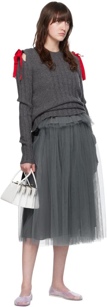Molly Goddard Gray Lottie Midi Skirt 4