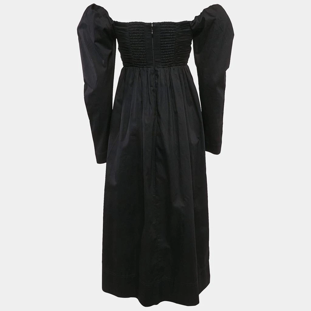Aje Aje Black Cotton Bow Detail Off-Shoulder Midi Dress XS 2