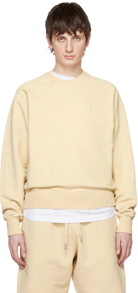 AMI Beige Ami de Cœur Sweatshirt 1