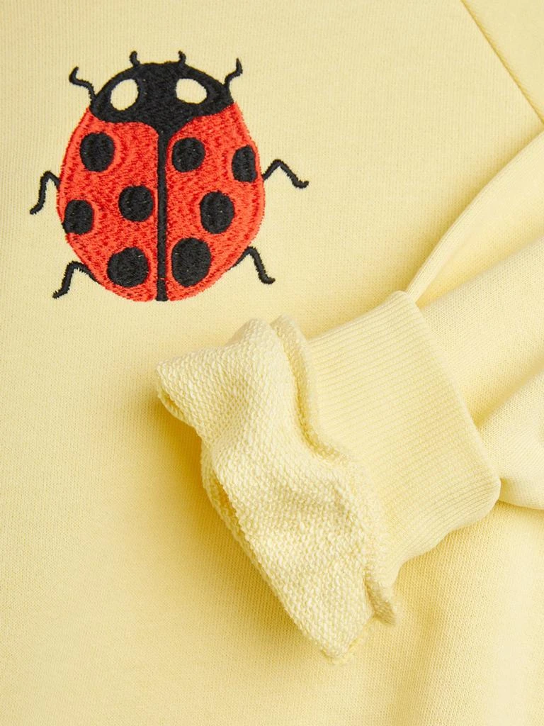 Mini Rodini Girls Ladybugs Embroidered Sweatshirt in Yellow 4