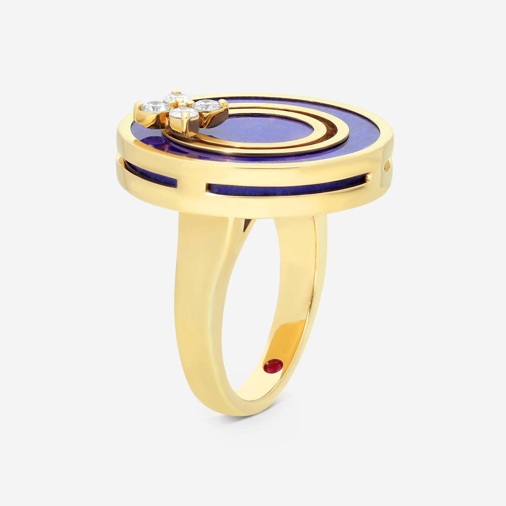 Roberto Coin Roberto Coin Love in Verona 18K Rose Gold Diamond & Blue Lapis Statement Ring Sz. 6.5 8883126AX65X