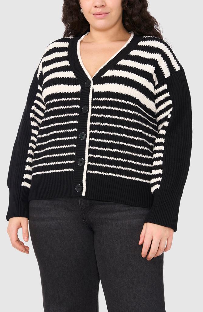 Halogen Variegated Stripe Cotton Blend Cardigan