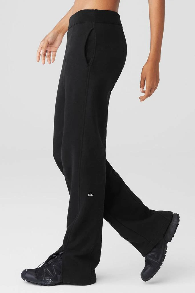 Alo High-Waist Free Time Straight Leg Sweatpant - Black 3