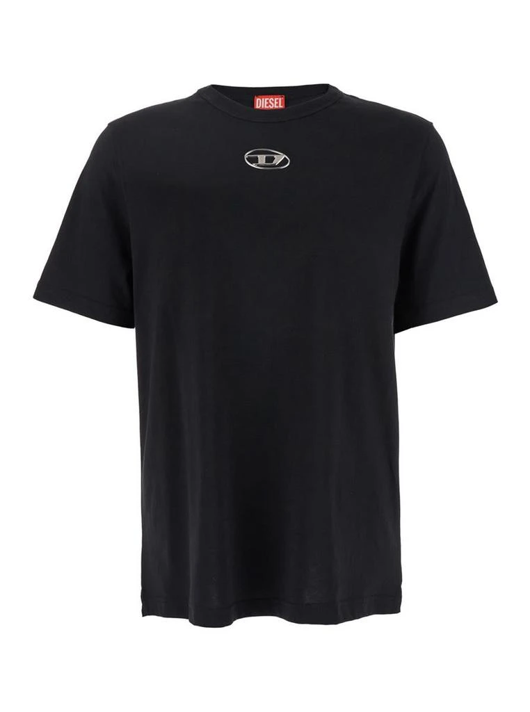 Diesel 'T-Adjust-Od' Black T-Shirt With Logo Patch On The Front In Cotton Man 1