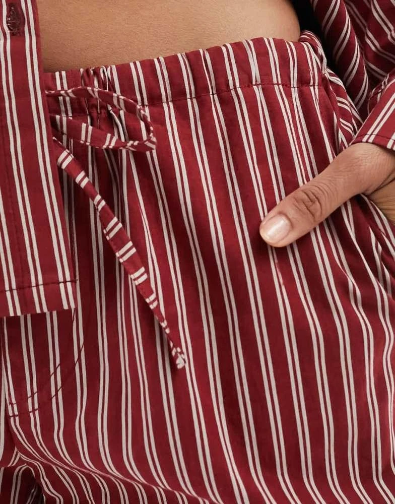 Motel Motel lirura striped low rise trouser in burgundy 3