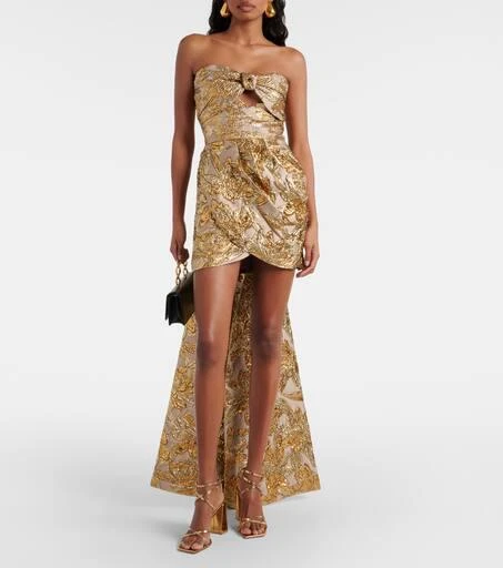 JOHANNA ORTIZ Bow-detail cutout brocade minidress 2