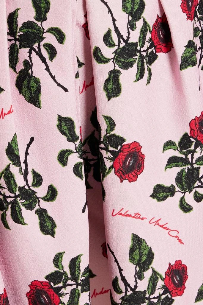 Valentino Skirt-effect floral-print wool and silk-blend crepe shorts 4