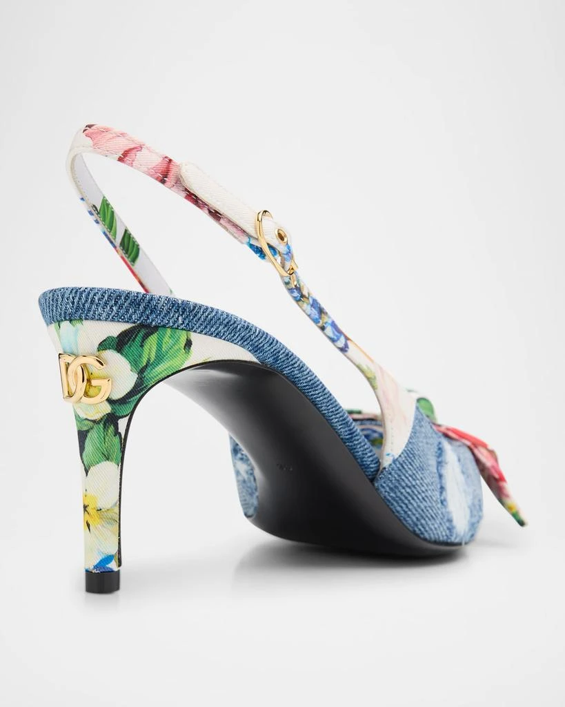 Dolce 
Gabbana Lollo Eva Floral Bow Slingback Pumps 6