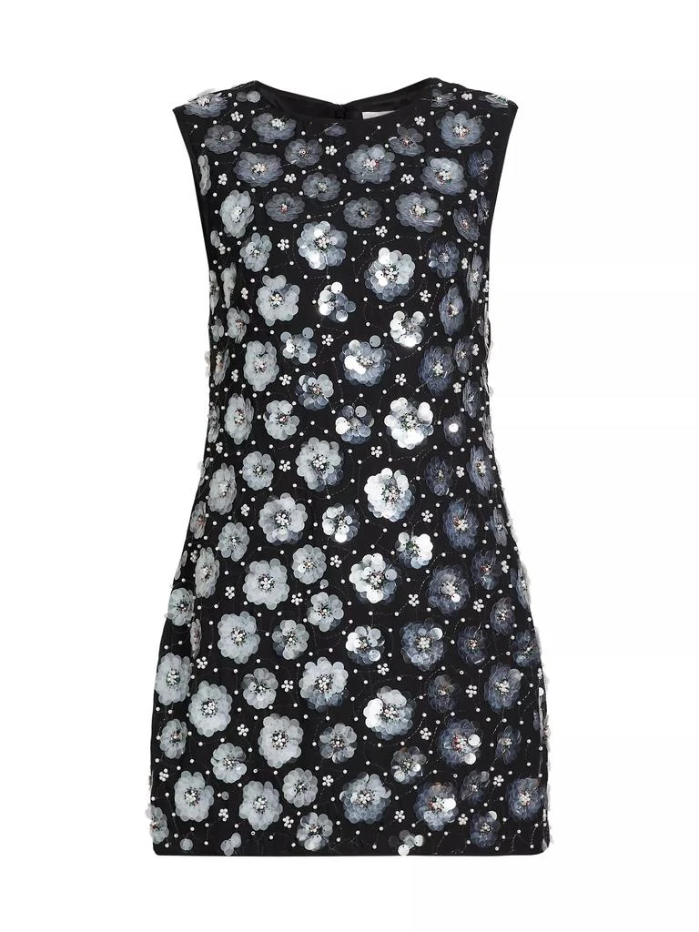 Milly Ivette Floral Sequined Shift Minidress 1