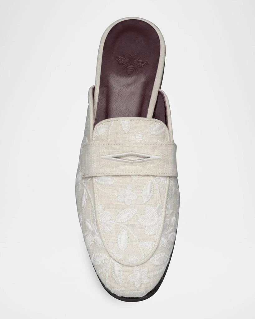 Bougeotte Embroidered Flowers Loafer Mules 4