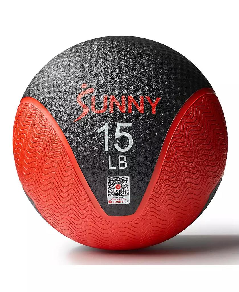 Sunny Health 
Fitness Medicine Ball 15LBS, Non-slip Grip