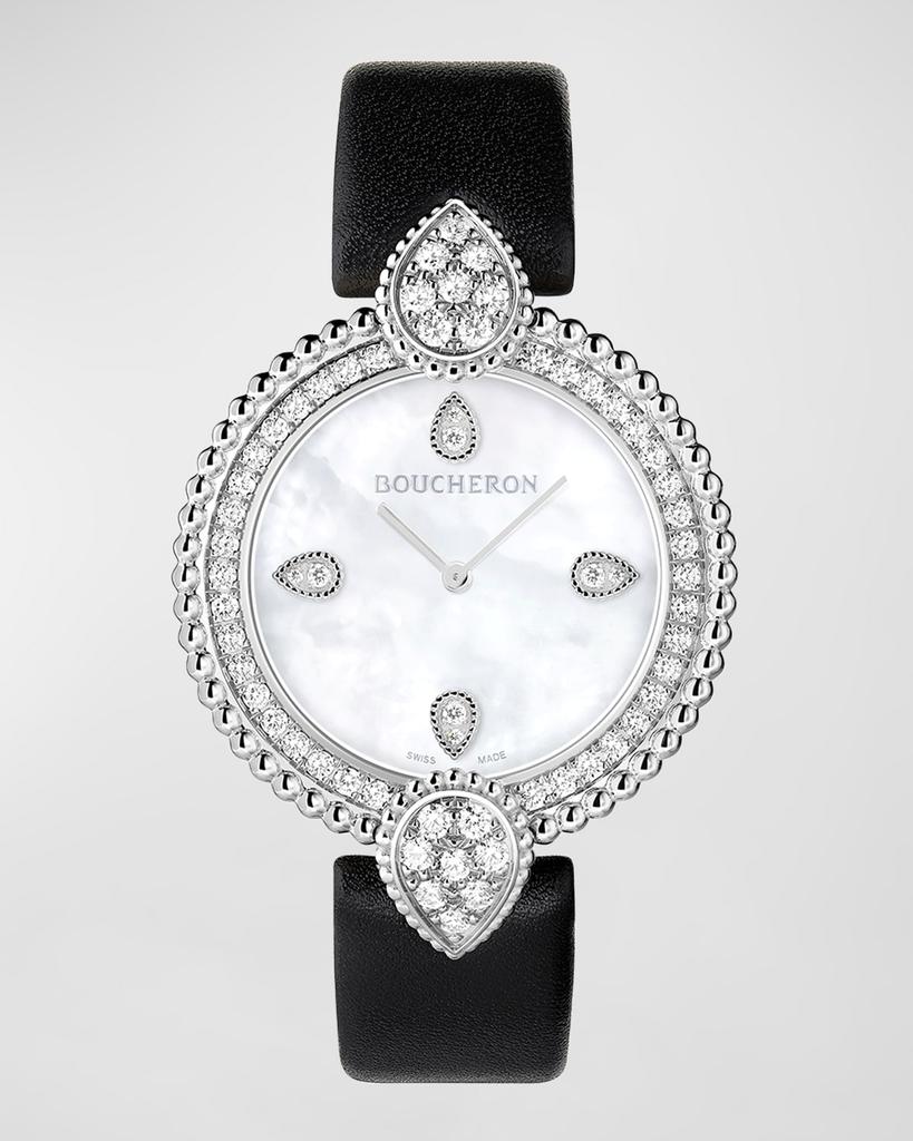 Boucheron Serpent Boheme 18K White Gold Diamond Bezel Watch