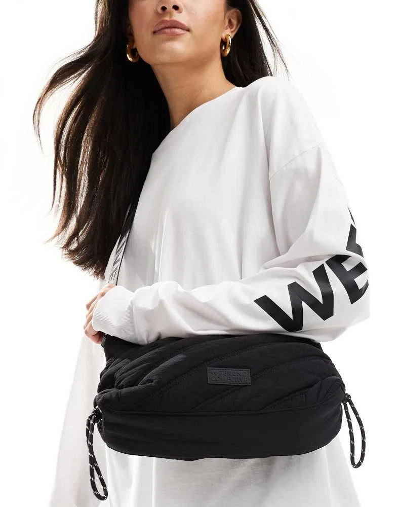 ASOS WEEKEND COLLECTIVE Weekend Collective small quilted bag with toggles in black 1