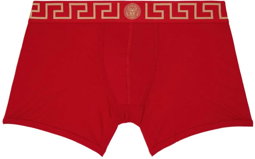 Versace Red Greca Border Long Boxers 1