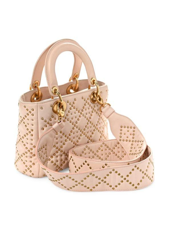 Dior Cannage Embelished Leather Top Handle Bag 2