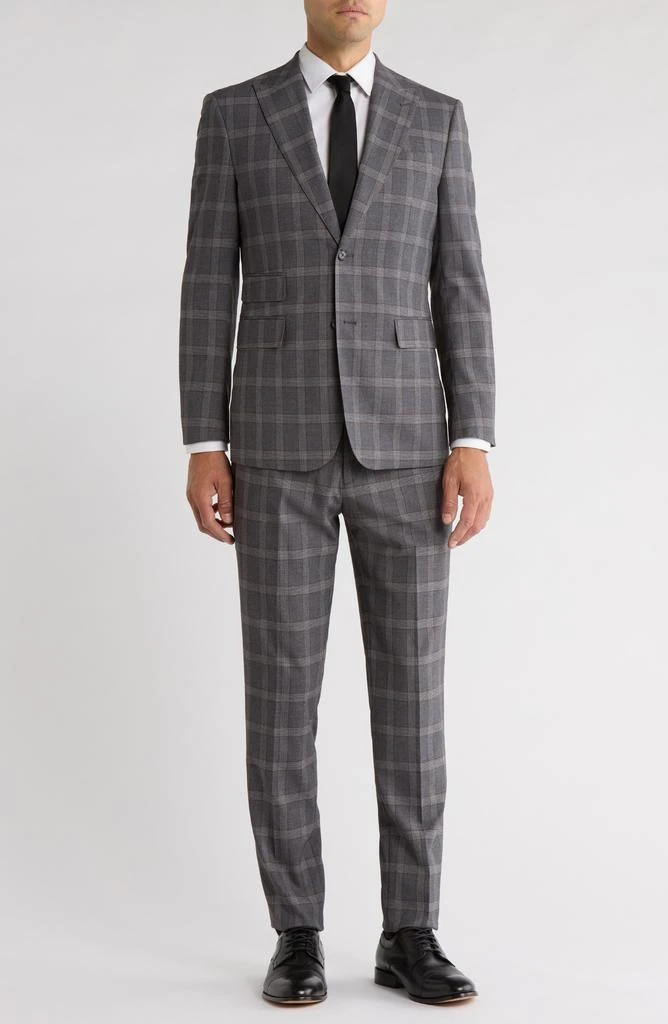 English Laundry Trim Fit Plaid Two-Piece Suit