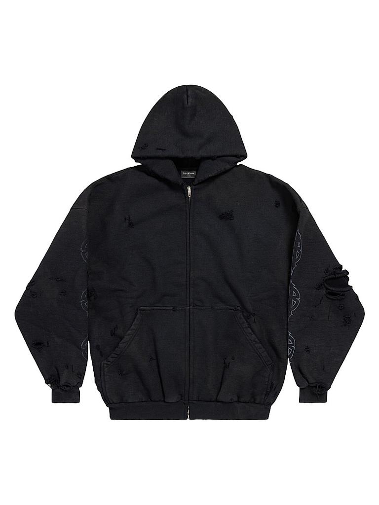 Balenciaga Planet Earth Zip-Up Hoodie Regular Fit - Free Shipping