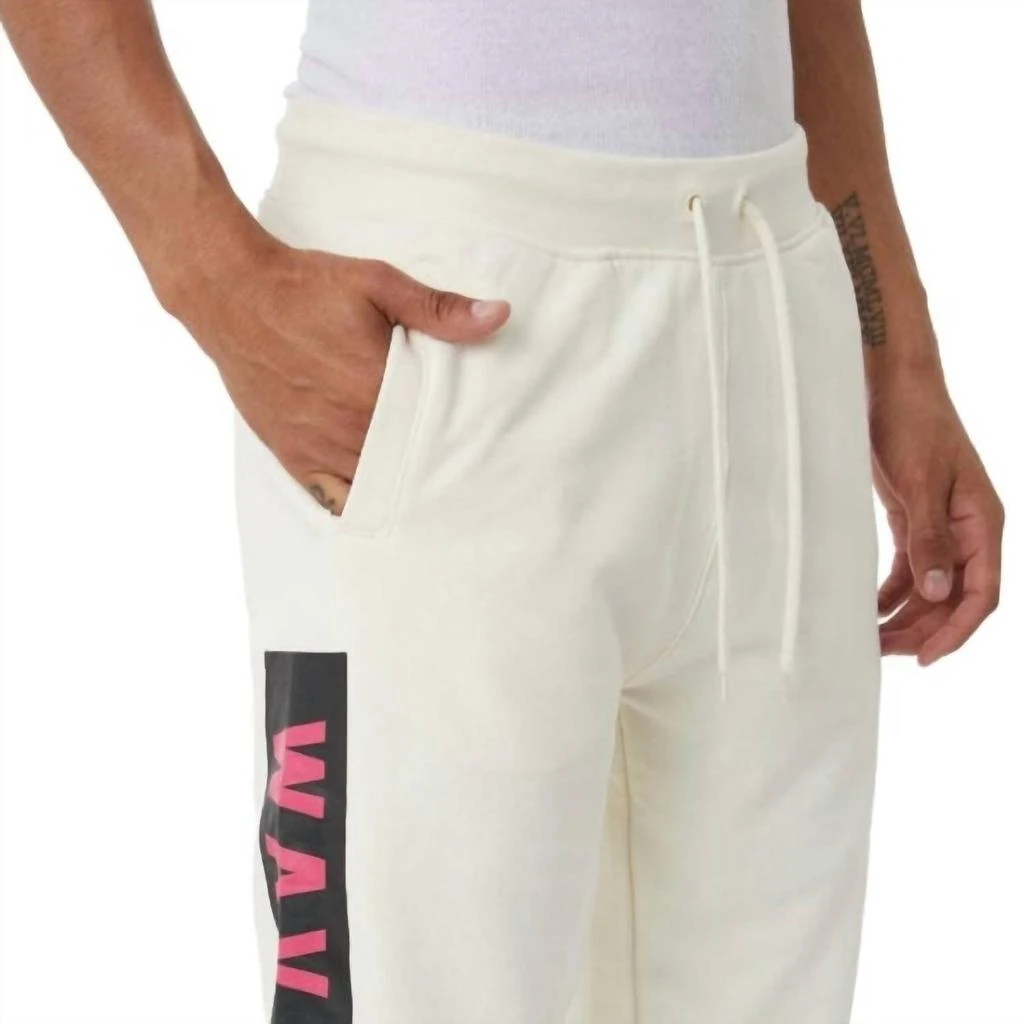 Kappa Men's Authentic Maggotty Sweatpants In Cream/blue-Black/pink 5