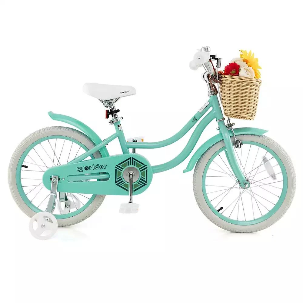 Costway 18" Kid's Bike with Training Wheels Adjustable Handlebar Seat Handbrake 6
