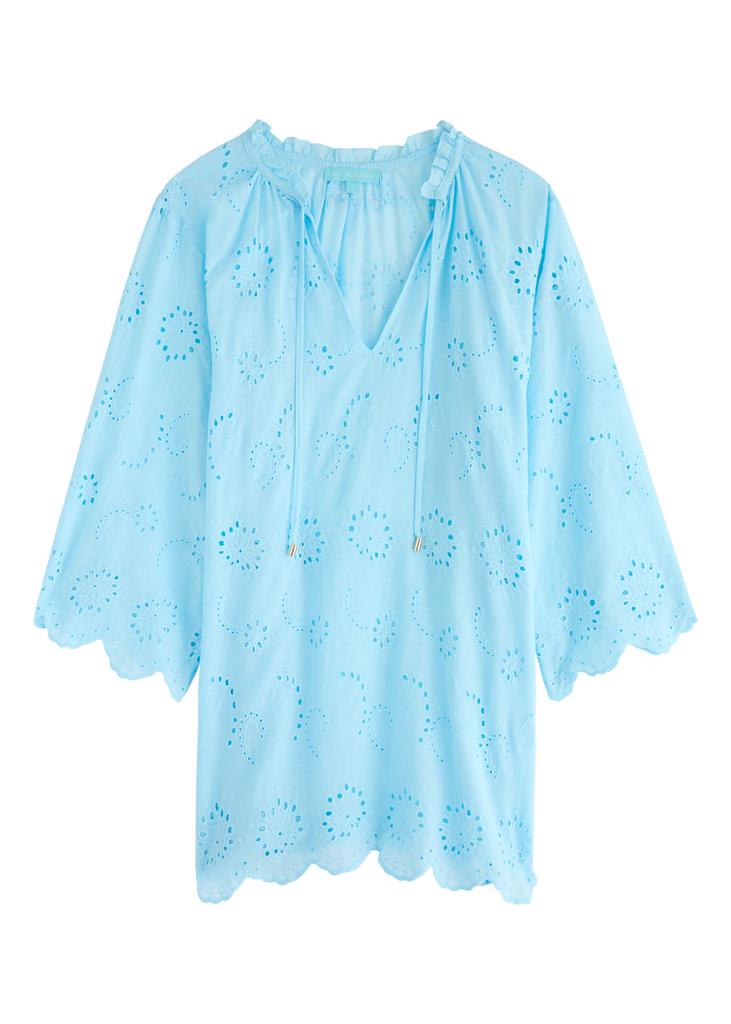 【MELISSA ODABASH】broderie anglaise cotton kaftan Tallulah broderie anglaise cotton kaftan in blue - Melissa