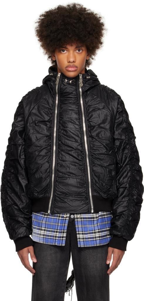 Black Double Flying Bio Bomber Jacket – On Sale Now with Up to 60