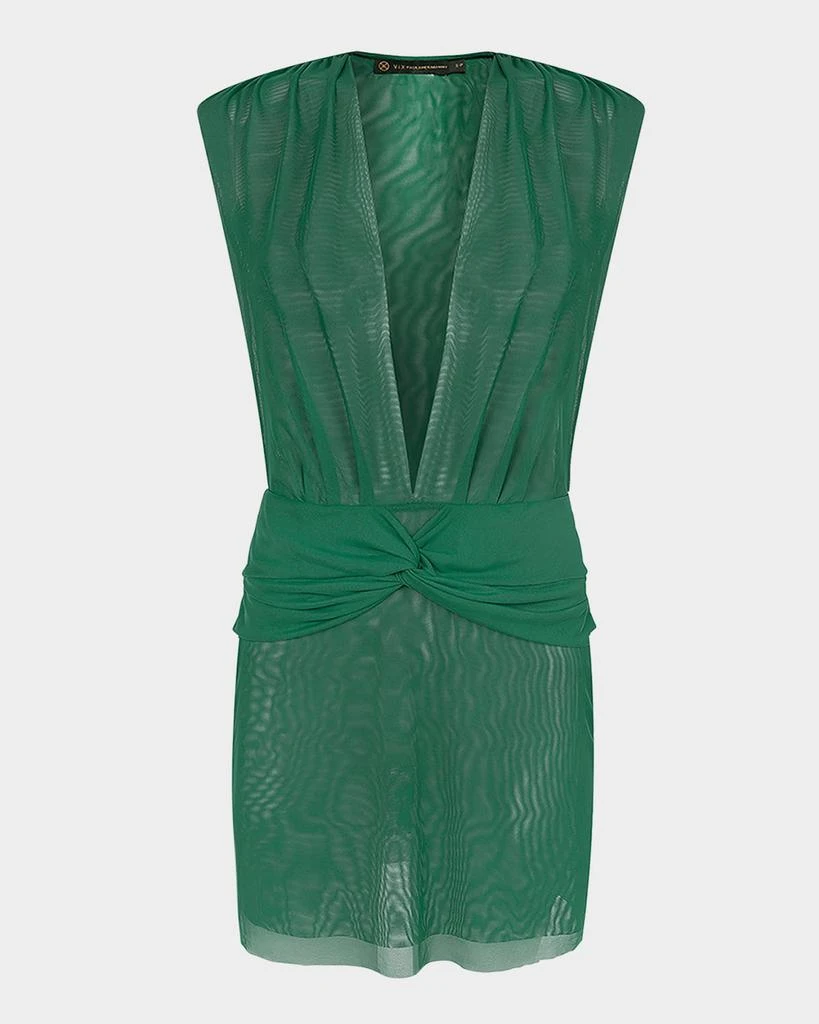 Vix Swimwear Solid Cindy Sheer Sun Dress Coverup 1
