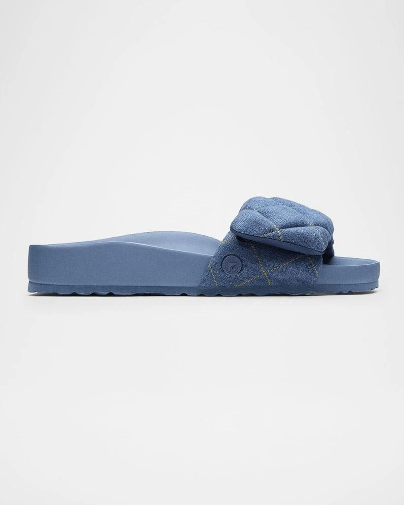 1774 Birkenstock Sylt Quilted Denim Slide Sandals 1