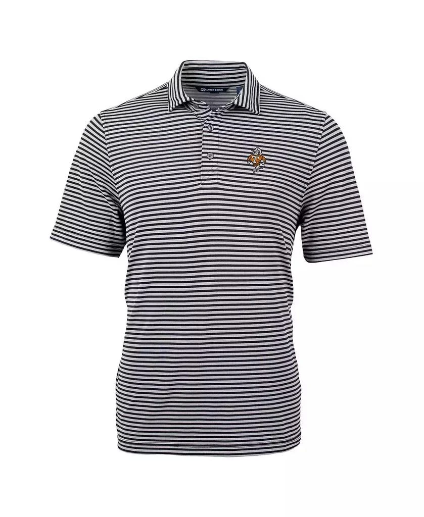 Cutter & Buck Men's Black/White Tennessee Volunteers Vault DryTec Virtue Eco Pique Stripe Polo 2