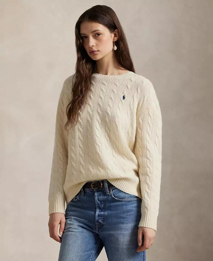 Ralph Lauren Women's Cable Wool-Cashmere Crew Neck Sweater