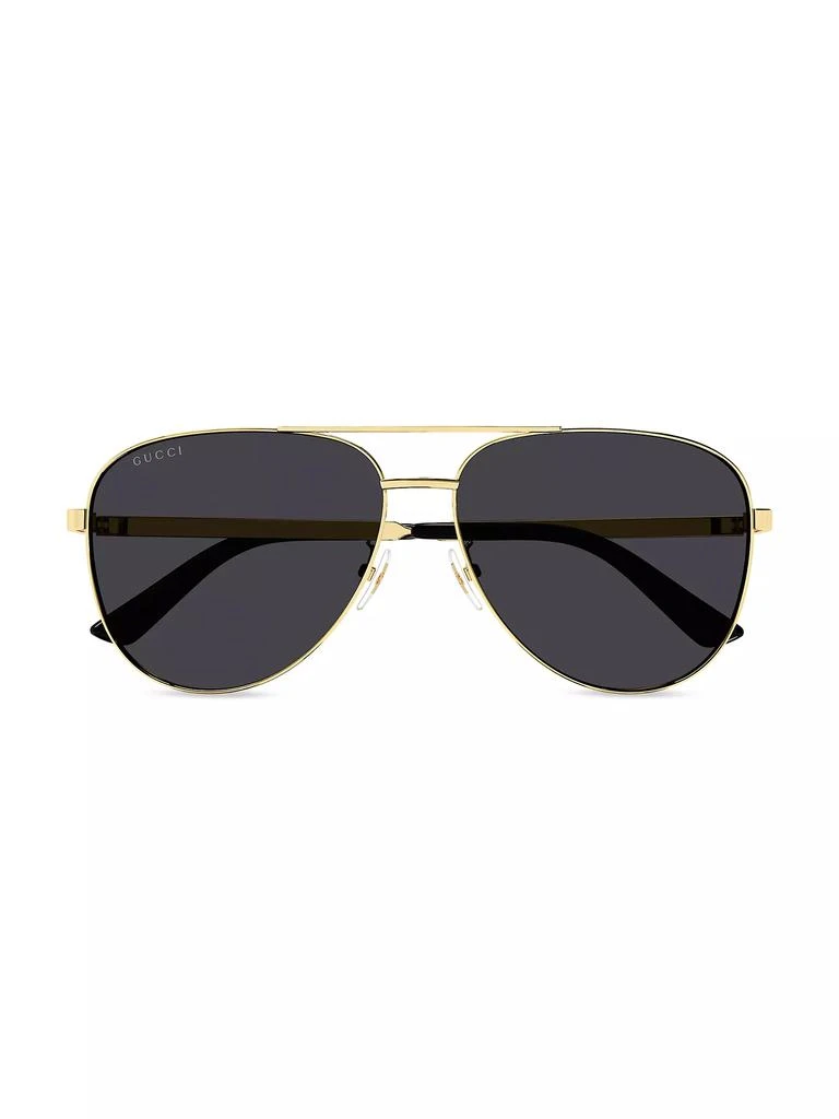 Gucci Vintage Web 63MM Pilot Metal Sunglasses 2