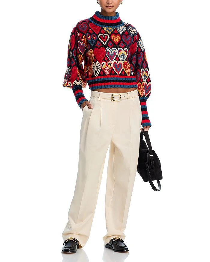 Farm Rio Hearts Ikat Rib Knit Sweater 2