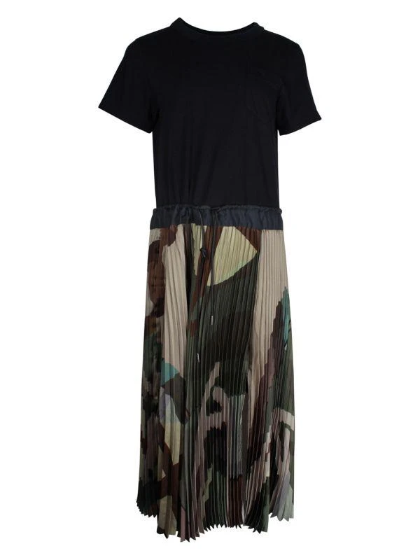 Sacai Sacai x Kaws Accordian-Pleat Shirtdress 1
